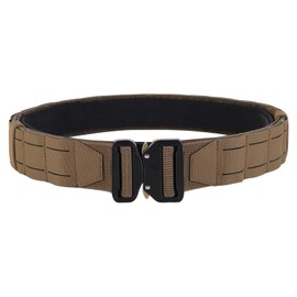 KRYDEX GEAR Tactical Belt 2 Inch with Quick Release Military Heavy Duty Molle Belt Work Belt High Performance Belt for Men (Coyote Brown, L)