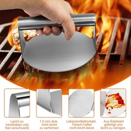 28-Piece Barbecue Cutlery Set, Smash Burger Accessories with Burger Press, Grill Spatula, Plancha Accessories for Barbecues, Teppanyaki Outdoor and Indoor, Cooking Accessories, Grill Accessories