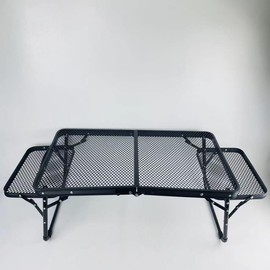 KUNCAIISH Folding tables, Folding Table with 2 Wing Panels, 3x2 FT Camping Table with Mesh Desktop, Height Adjustable Folding Grill Table with Mesh Bag, Portable Outdoor Table for Picnic, Camping, BBQ, Beach(Black)