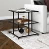 Henn&Hart 22" Wide Square Side Table in Blackened Bronze, for