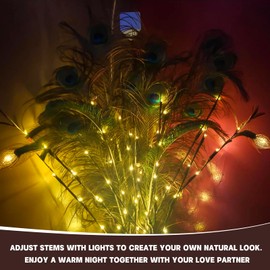 QiWeiFaCai Led Branch Light, Twig Lights with 20 LED Bulbs, Prelit Branches for Vase Filler, Lighted Branches for Christmas, Candlelight Dinner Romantic Decoration, Battery Operated, Warm White