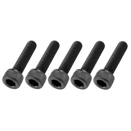 POSH FAITH Motorcycle Accessories Cap Bolts, Stainless Steel, Black, 5 Pieces, M6 x 25 mm, 900625-K1