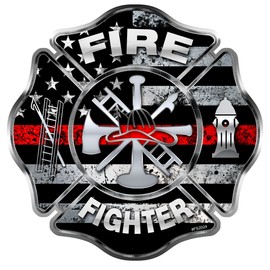Reflective Firefighter Thin Red Line Sticker