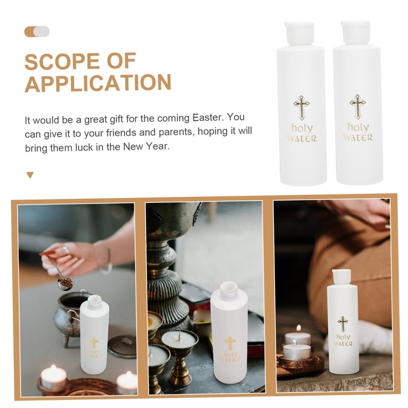 HOLIDYOYO Christian Holy Water Bottle Set Baptism Flask Portable Exorcism