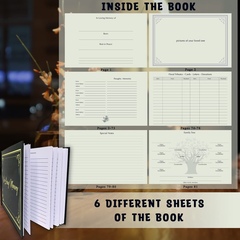 Ohio Creations Funeral Guest Book Set, with Memory Table Sign
