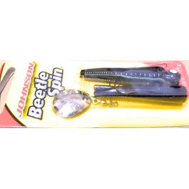 Johnson Beetle Spin Nickel Blade Black/Yellow Stripe ,2-inch