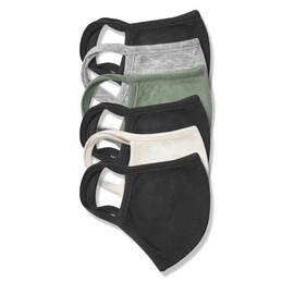 6 Pack Cotton Face Masks - Made of Premium Organic Cotton, Reusable Washable Soft Cloth Face Masks, Ideal for Adults & Teens (6 Pack)