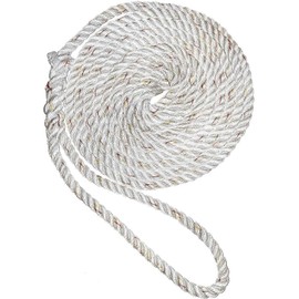 New England Ropes 3/8" Premium 3-Strand Dock Line - White w/Tracer - 25'