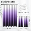 Culudea Lavender Purple Ombre Waffle Textured Cloth Shower Curtain Set,