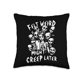 Felt Weird Might Creep Later Ghoul Girl Selfie With The Dead Throw Pillow