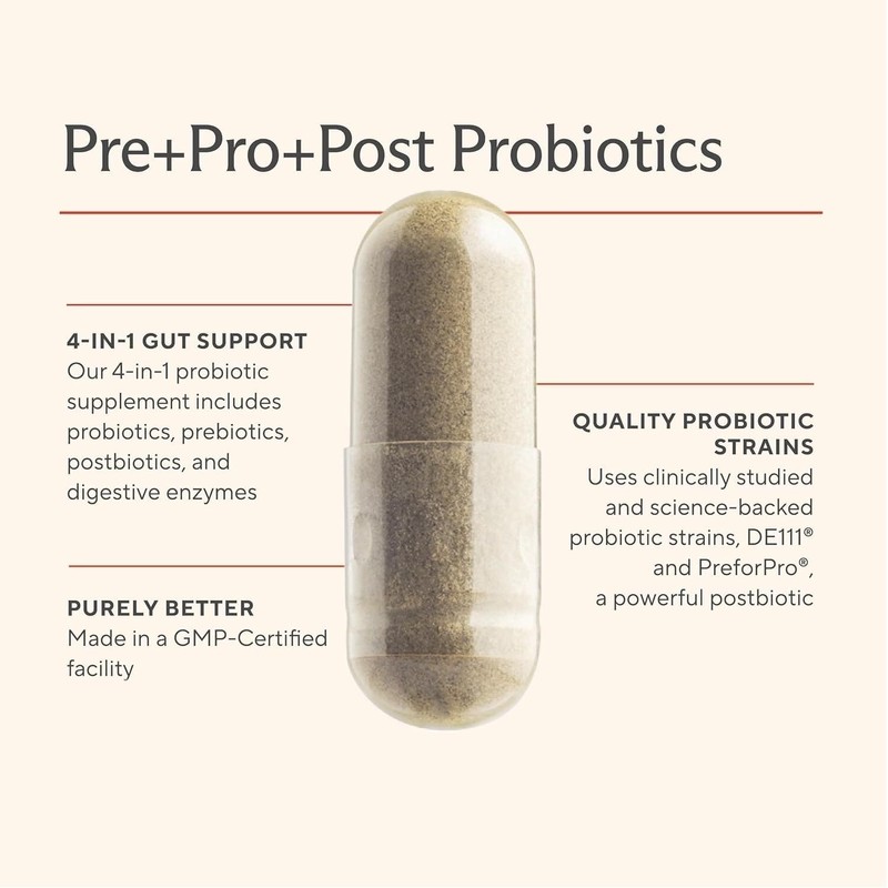 Premium 4-in-1 Probiotic Prebiotic, Postbiotic & Digestive Enzymes for Men