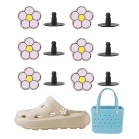 COYWX Replacement Rivet Daisy Flower Shoe Charm for Shoe Strap Button Replacement Parts,Flower Bag Charm for Women Purple
