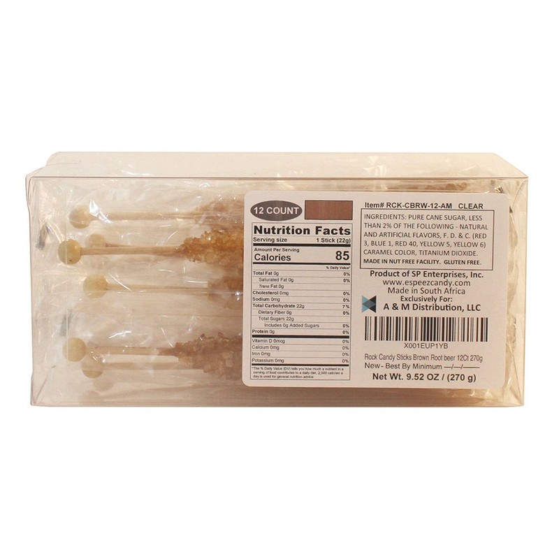 Extra Large Rock Candy Sticks: 12 Brown Rock Candy Sticks