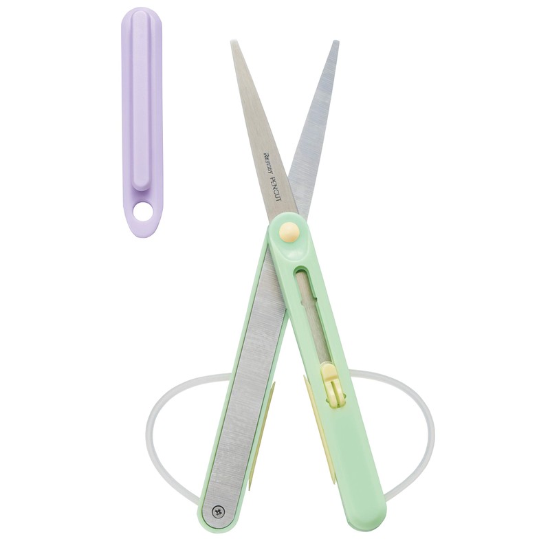 Reimei Fujii Scissors Compact Portable Scissors for Pen Cutting, Ambidextrous,