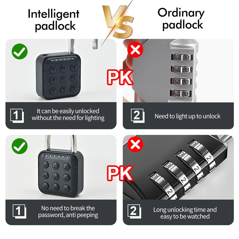 SPORWAY Combination Padlock: 6 Digit Padlock, Lock with Combination Code,