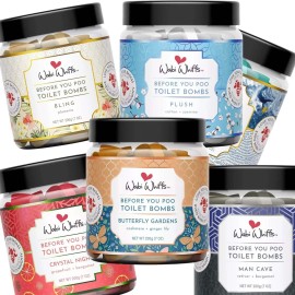 Wabi Whiffs Toilet Bombs Bathroom Deodorizer Fizzing Love Bombs 60 Ct - Plush (Cotton+ Jasmine)