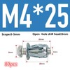 80pcs Petal Nuts with Expansion Screw, M4 x 25mm Dowels