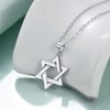 Rnivida 925 Sterling Silver Star of David Necklace, Silver Jewish