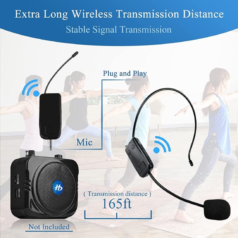 HUACAM Wireless UHF Microphone Professional 50 m Stable Transmission Head
