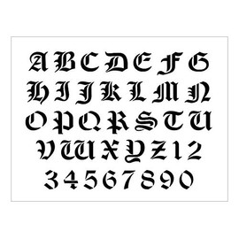 OLDE TIME Alphabet Stencil 1 Inch Old English Gothic Font Set Letters Sheet S571