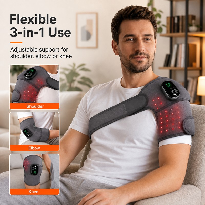 Rechargeable Red & Near-Infrared Light Knee Wrap with Adjustable Warmth