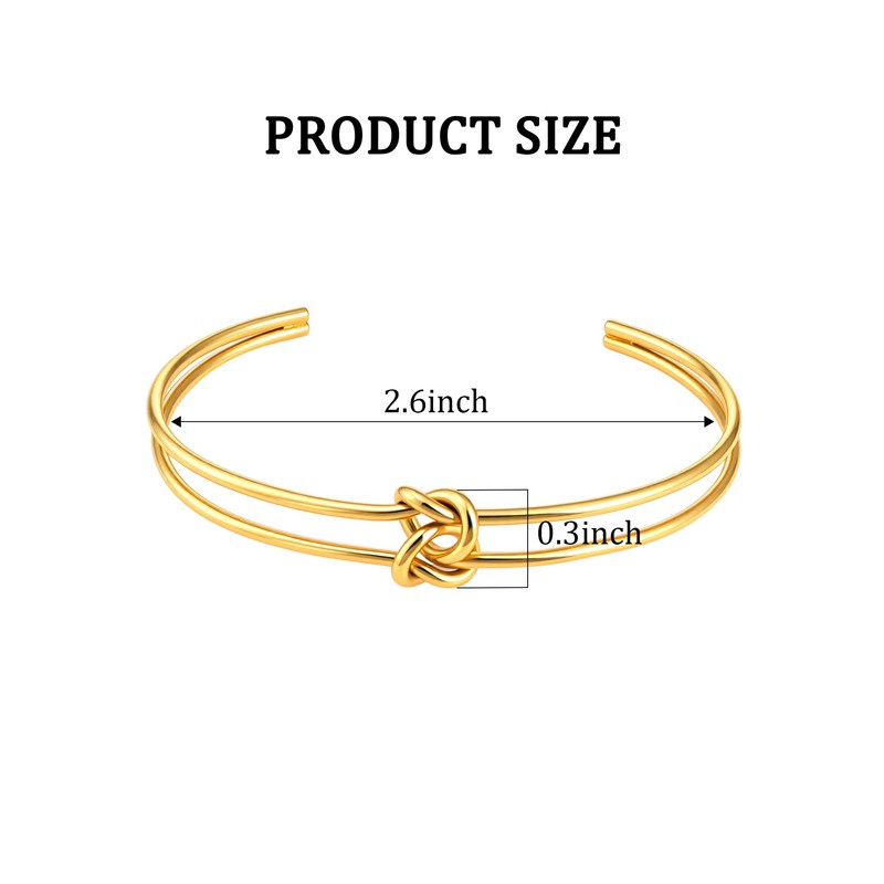 Desnuage Double Layer Open Bracelet with Knot Design for Women