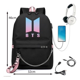 19 Piezas Bts Mochilas Kit Con Llavero/foto Cards/gorra,etc