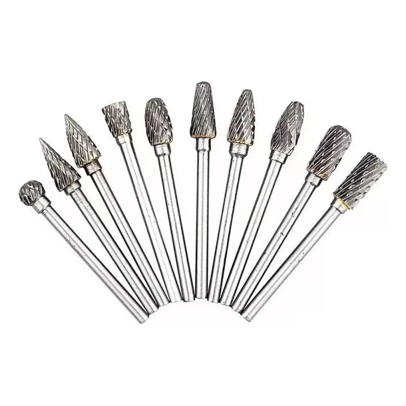 Veraly 10 Brocas Tungsteno Rebabas Rotativa Carburo 6mm