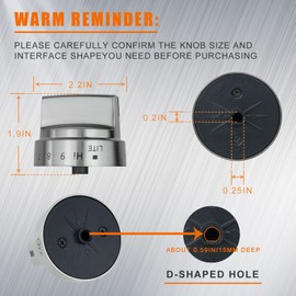 4 Pack Stainless Steel WB03x24818 Gas Stove Knob Replacement for ge,PS11729081 AP5989029 Stainless Steel Stove Replacement Knobs,Compatible with ge Stove Knob（Not Universal）