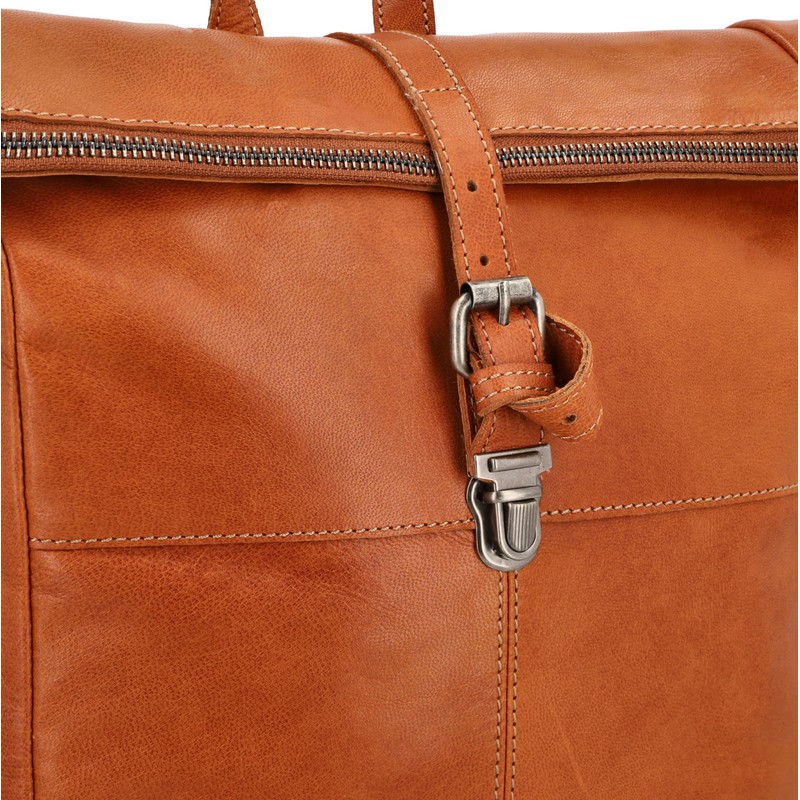 Gusti Valja Leather Backpack for Men and Women, Rolltop Laptop