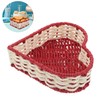 SHOWERORO Valentine's Day Heart Basket Handmade Woven Storage Basket Imitation