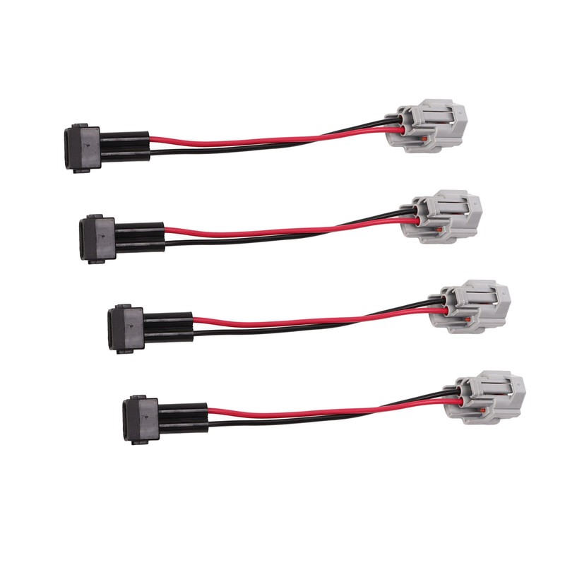 4pcs Fuel Injector Harness Adapter for DENSO Female to EV1