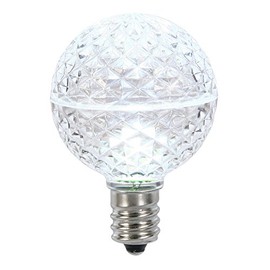 Vickerman G50 LED Cool White Replacement Bulb, E17/C9 Nickel Base .45W, Package of 25