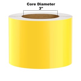 Kingston Premium Vinyl Label Tape, Yellow, 4" x 150' on 3" Core for DuraLabel 9000, LabelTac 9, SafetyPro 9G, VnM 8 and Viscom ProMax 9