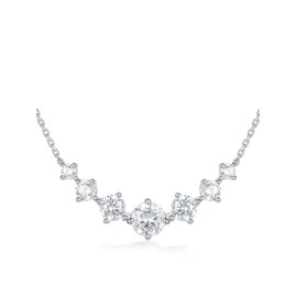 7 Stones Moissanite Necklace for Women Mom Dainty 2.8 Carat Diamond Pendant 925 Sterling Silver Chain