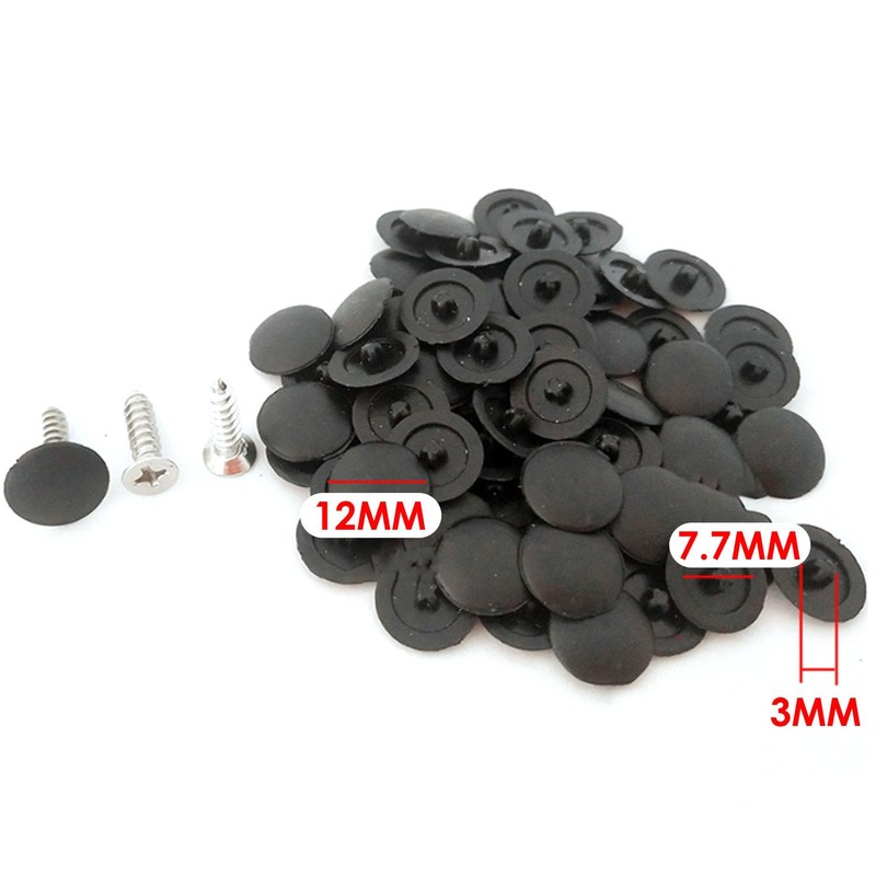 100 Pcs Black Screw Caps Phillips Screw Cap Anti Rust