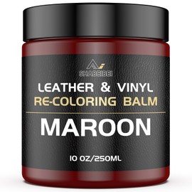 SHABEIBEI Leather Recoloring Balm,10oz Leather Color Restorer Leather Repair kit for Furniture Car Leather Scratch Remover, Leather Scratch Repair for Furniture (Maroon, 10OZ Leather recoloring Balm)