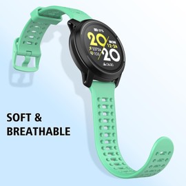 ISABAKE Watch Bands for Coros Pace 3/Apex 2 Pro/Apex Pro/Apex 46mm Smart Watch, 2mm Quick Release Sports Silicone Watch Band Breathable Wristband Strap for Coros Watch