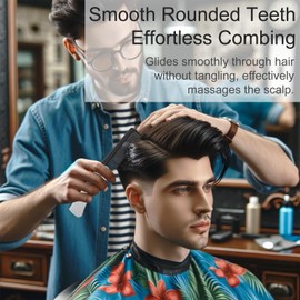 Stainless Steel Folding Comb - Switchblade Pocket Hair and Beard Comb with Cover for Men - Ideal for Grooming, Detangling, and Styling.