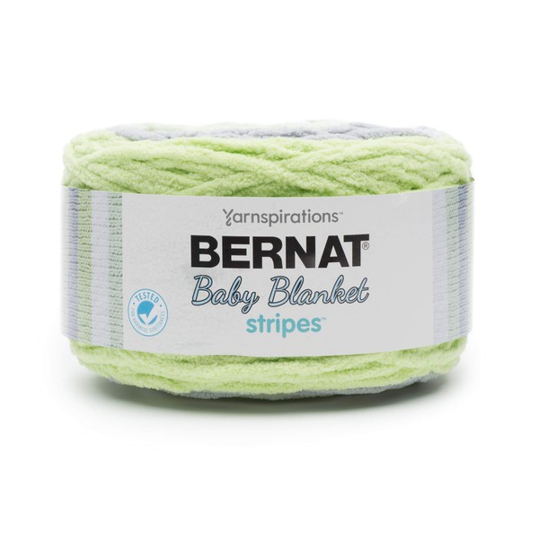 Bernat Baby Blanket Stripes, 10.5 oz, 100% Polyester, Sprouts