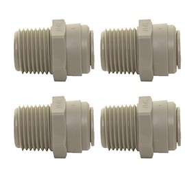 1/2" NPTF Thread to 1/2" Push Fit Connection Piece - Compatible with John Guest Part PI011624S (4)