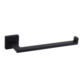 GERZWY Modern Black Towel Holder SUS304 Stainless Steel Towel Hanger Towel Ring for Bathroom Lavatory Wall Mount Contemporary Style IG1806-BK