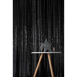 Kate Black Background with Sequins 4 x 7 m / 1.25 x 2.2 m Sequin Curtain Decoration for Bar Studio Photo Wedding Decoration Hotel Restaurant Decoration Sequins Background Curtain