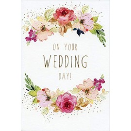 Pictura On Your Wedding Day Floral Frame Sara Miller Wedding Congratulations Card