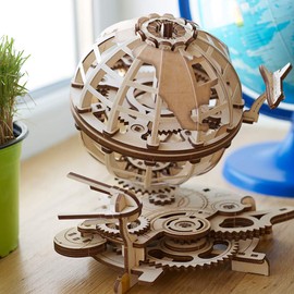 UGEARS Globe - Wooden Educational Puzzle Idea Self Assembling Mechanical 3D Model DIY Brain Teaser