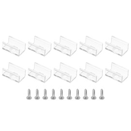 PATIKIL LED Strip Light Clips, Pack of 40 Mounting Brackets, Plastic Mounting Clips with Screws for 9.5 mm - 10 mm Neon RGB Light Cable Tape, Transparent