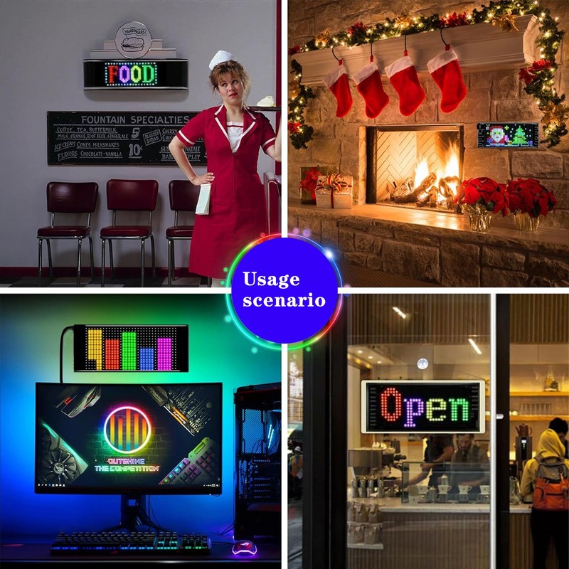 TOWEBOORY Flexible LED Scoreboard, Programmable LED Scrolling LED Sign with