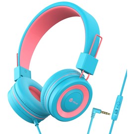 iClever Kids Headphones, Children Headphone for Girls, 85/94dB Volume Limited, Adjustable Headband, Stereo Sound, Foldable, Child Earphones for School Travel