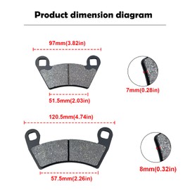 Brake Pads Front and Rear for Polaris Ranger 900 XP,Ranger 700 XP,Ranger 800 XP,Ranger 500 4x4,Ranger 500 Crew,RZR 900 XP,RZR 4 800