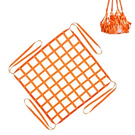 Lifting Net 1 x 1 m - 300 kg Load Securing Net Made of Polyester, Webbing Net for Lifting & Securing Load Net with Loops for Vertical Lifting, Transport & Barrier